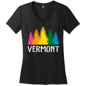 Vermont Colorful Nature Women's V-Neck T-Shirt