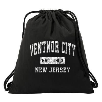 Ventnor City New Jersey Nj Vintage Established Sports Drawstring Bag