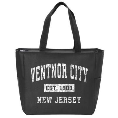 Ventnor City New Jersey Nj Vintage Established Sports Zip Tote Bag