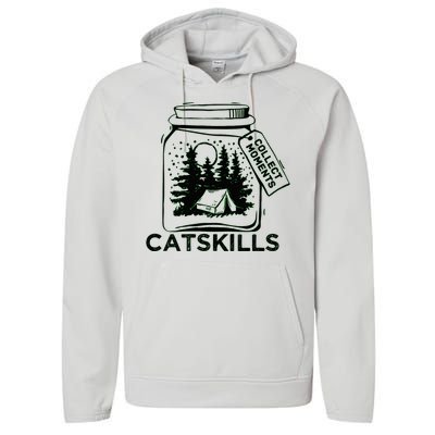 Vintage Catskills New York Souvenir Performance Fleece Hoodie