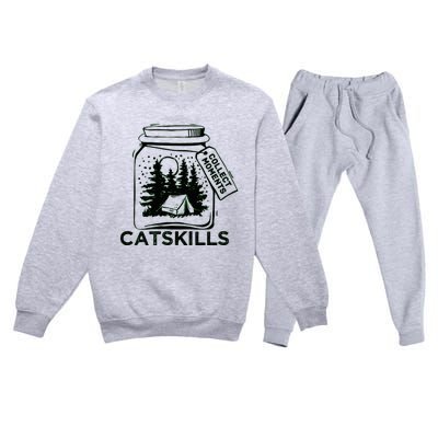 Vintage Catskills New York Souvenir Premium Crewneck Sweatsuit Set