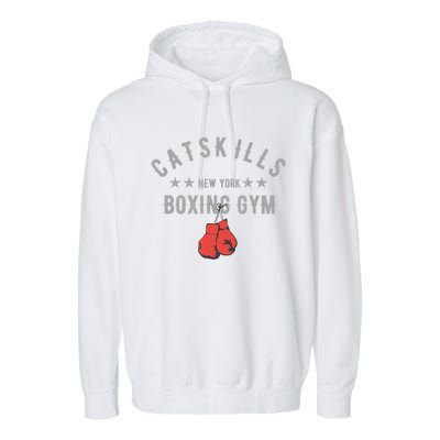 Vintage Catskills New York Boxing Gym Boxing Day Funny Gift Garment-Dyed Fleece Hoodie