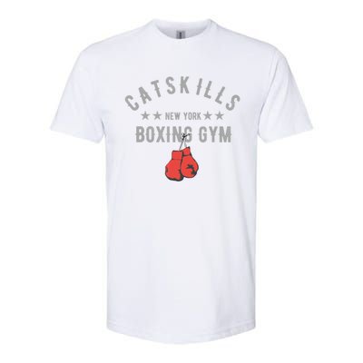 Vintage Catskills New York Boxing Gym Boxing Day Funny Gift Softstyle CVC T-Shirt