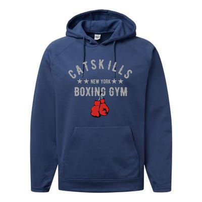 Vintage Catskills New York Boxing Gym Boxing Day Tees Gift Performance Fleece Hoodie