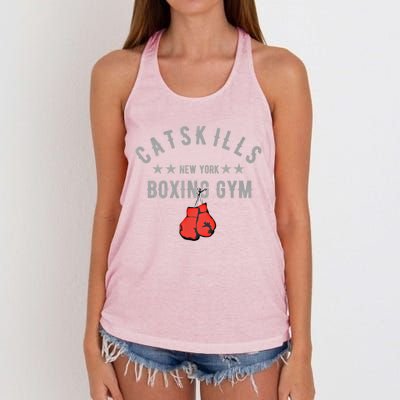 Vintage Catskills New York Boxing Gym Boxing Day Tees Gift Women's Knotted Racerback Tank