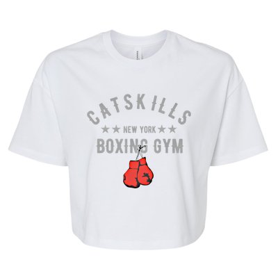 Vintage Catskills New York Boxing Gym Boxing Day Tees Gift Bella+Canvas Jersey Crop Tee