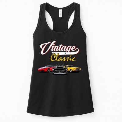 Vintage Classic Oldies Cars Womens Tank Top