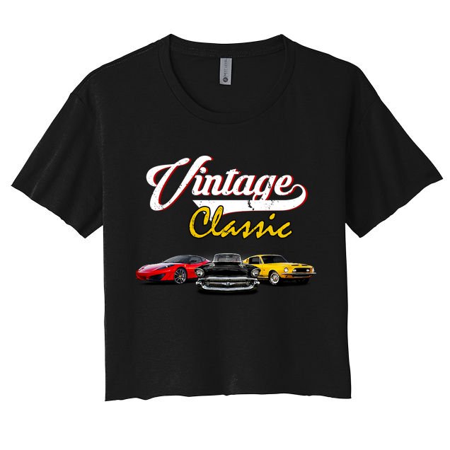 Vintage Classic Oldies Cars Crop Top