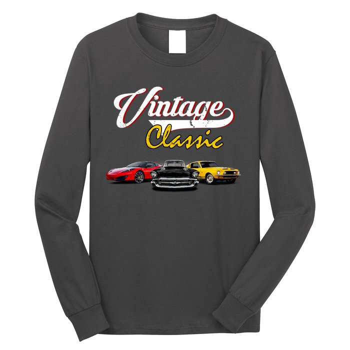 Vintage Classic Oldies Cars Long Sleeve Shirt