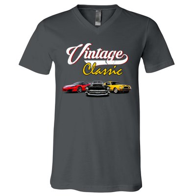 Vintage Classic Oldies Cars V-Neck T-Shirt