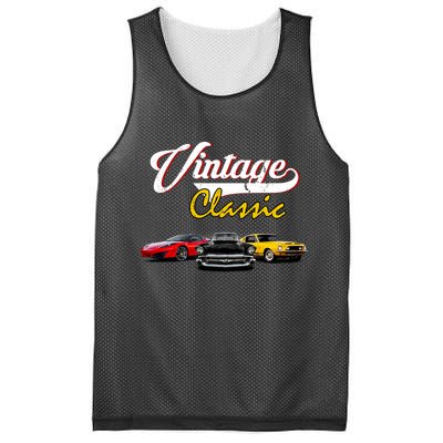 Vintage Classic Oldies Cars Mesh Reversible Basketball Jersey Tank