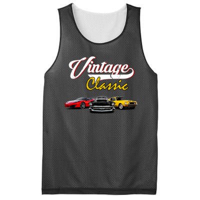 Vintage Classic Oldies Cars Mesh Reversible Basketball Jersey Tank