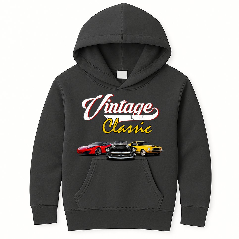 Vintage Classic Oldies Cars Kids Hoodie