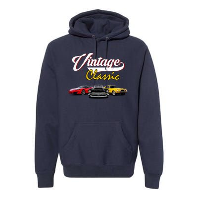 Vintage Classic Oldies Cars Premium Hoodie