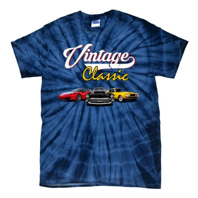 Vintage Classic Oldies Cars Tie-Dye T-Shirt