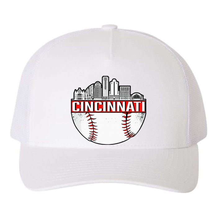 Vintage Cincinnati Ohio Skyline Yupoong Adult 5-Panel Trucker Hat