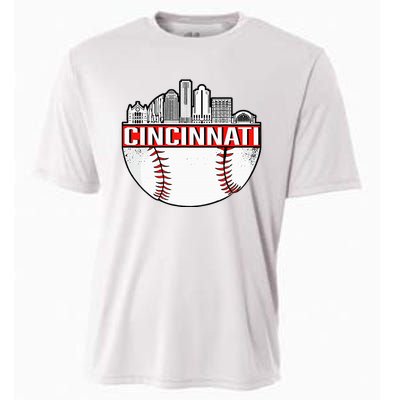 Vintage Cincinnati Ohio Skyline Cooling Performance Crew T-Shirt