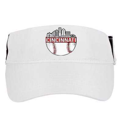 Vintage Cincinnati Ohio Skyline Adult Drive Performance Visor