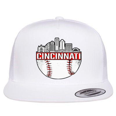 Vintage Cincinnati Ohio Skyline Flat Bill Trucker Hat