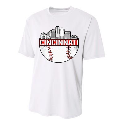 Vintage Cincinnati Ohio Skyline Performance Sprint T-Shirt