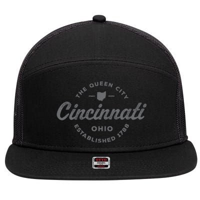 Vintage Cincinnati Ohio 1788 Retro Throwback Souvenir 7 Panel Mesh Trucker Snapback Hat