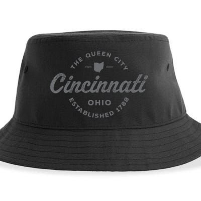 Vintage Cincinnati Ohio 1788 Retro Throwback Souvenir Sustainable Bucket Hat