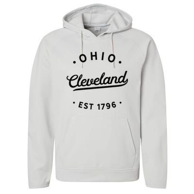 Vintage Cleveland Ohio 1796 Usa Novelty Pride Performance Fleece Hoodie