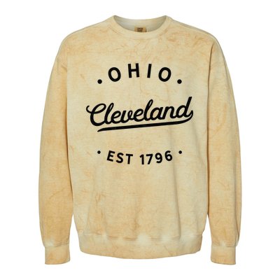 Vintage Cleveland Ohio 1796 Usa Novelty Pride Colorblast Crewneck Sweatshirt