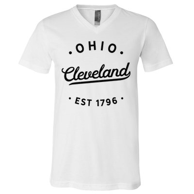 Vintage Cleveland Ohio 1796 Usa Novelty Pride V-Neck T-Shirt