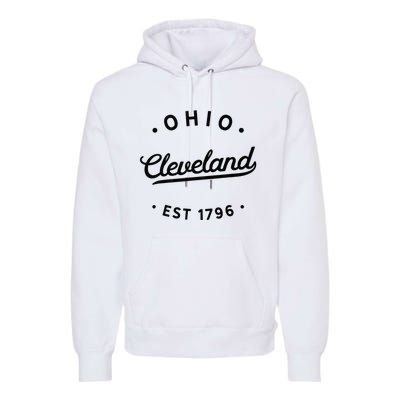 Vintage Cleveland Ohio 1796 Usa Novelty Pride Premium Hoodie