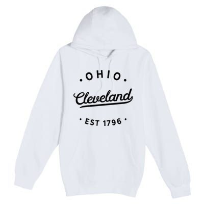 Vintage Cleveland Ohio 1796 Usa Novelty Pride Premium Pullover Hoodie