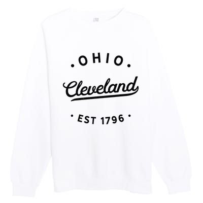 Vintage Cleveland Ohio 1796 Usa Novelty Pride Premium Crewneck Sweatshirt