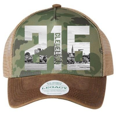 Vintage Cleveland Ohio 216 Area Code Skyline Legacy Tie Dye Trucker Hat