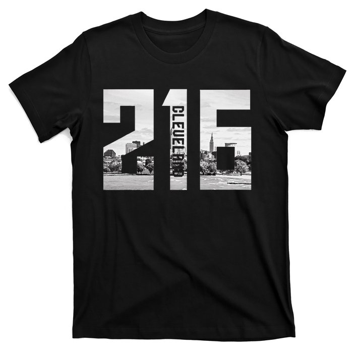 Vintage Cleveland Ohio 216 Area Code Skyline T-Shirt