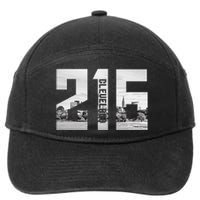 Vintage Cleveland Ohio 216 Area Code Skyline 7-Panel Snapback Hat