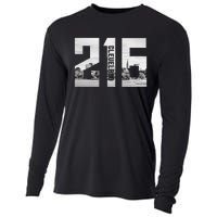 Vintage Cleveland Ohio 216 Area Code Skyline Cooling Performance Long Sleeve Crew