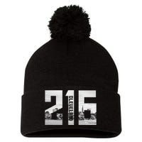 Vintage Cleveland Ohio 216 Area Code Skyline Pom Pom 12in Knit Beanie