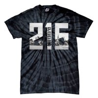 Vintage Cleveland Ohio 216 Area Code Skyline Tie-Dye T-Shirt