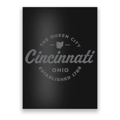 Vintage Cincinnati Ohio 1788 Retro Throwback Souvenir Poster