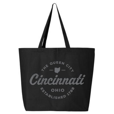 Vintage Cincinnati Ohio 1788 Retro Throwback Souvenir 25L Jumbo Tote