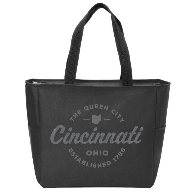 Vintage Cincinnati Ohio 1788 Retro Throwback Souvenir Zip Tote Bag