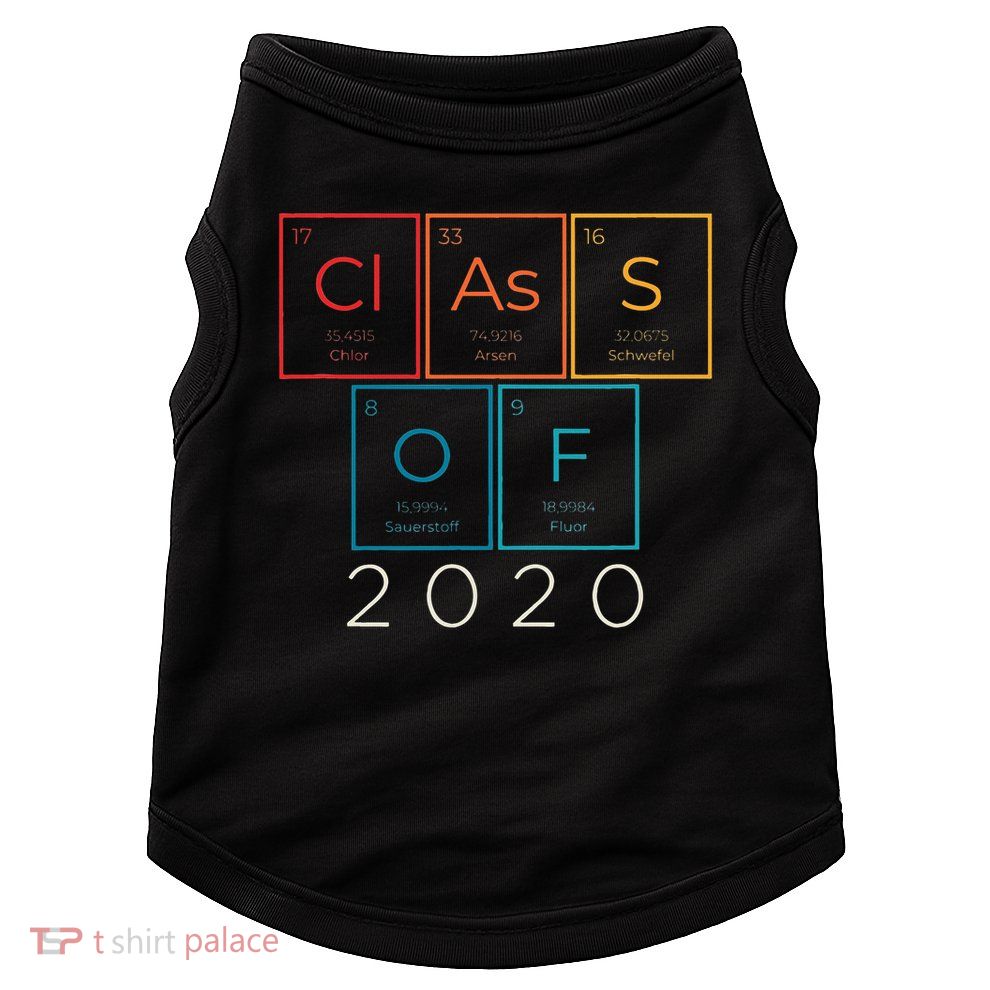 Vintage Class Of 2020 Graduate Senior Science Chemistry Gift Doggie Tank