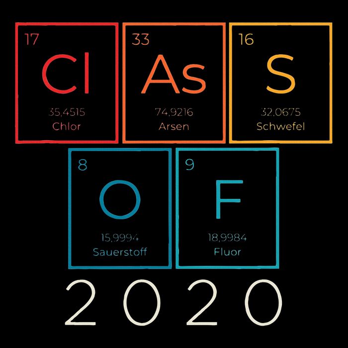Vintage Class Of 2020 Graduate Senior Science Chemistry Gift Hoodie
