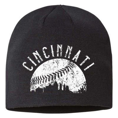 Vintage Cincinnati Ohio Skyline Sustainable Beanie