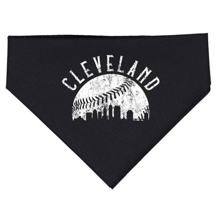 Vintage Cleveland Ohio Skyline Apparel USA-Made Doggie Bandana