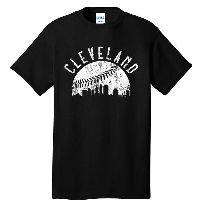 Vintage Cleveland Ohio Skyline Apparel Tall T-Shirt