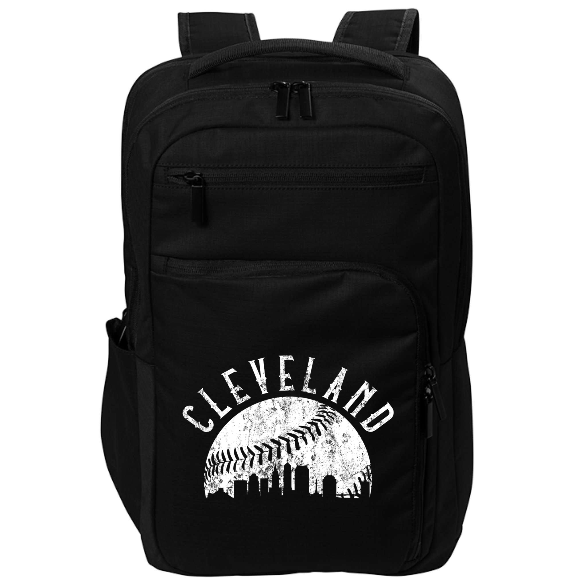 Vintage Cleveland Ohio Skyline Apparel Impact Tech Backpack