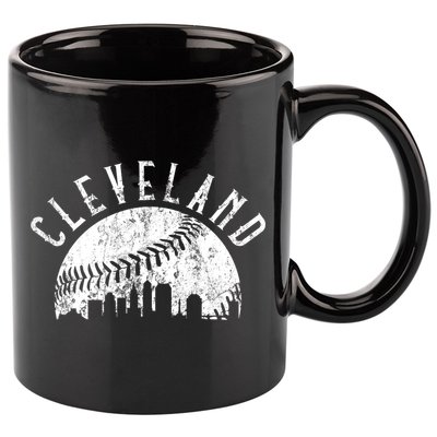 Vintage Cleveland Ohio Skyline Apparel 11oz C Handle Ceramic Mug