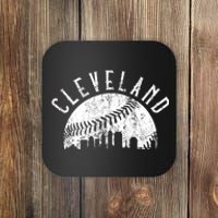 Vintage Cleveland Ohio Skyline Apparel Coaster