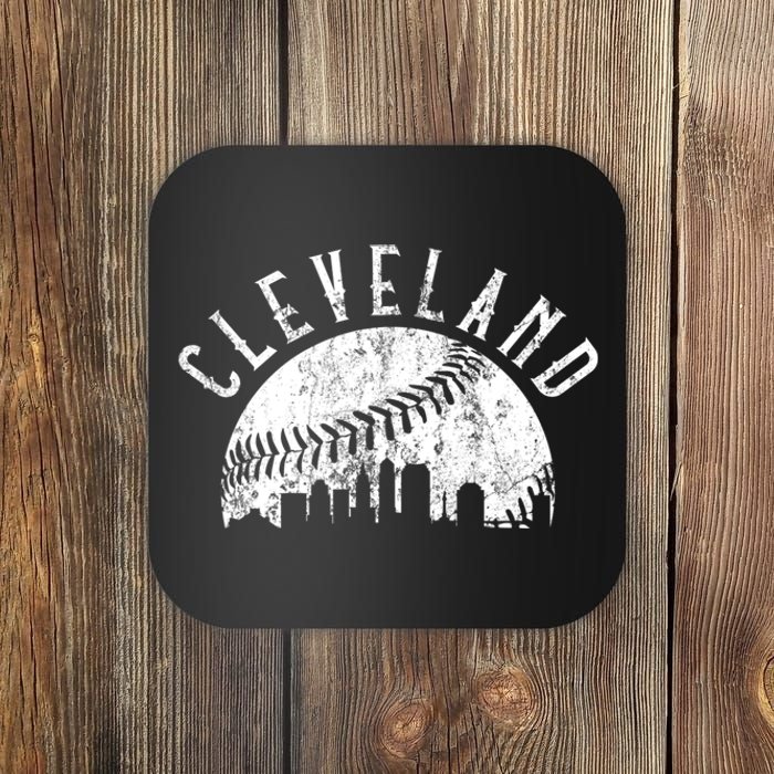 Vintage Cleveland Ohio Skyline Apparel Coaster